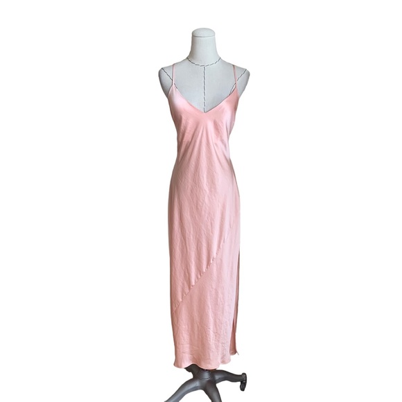 Wilfred Dresses & Skirts - Aritzia Wilfred Pink Midi Maxi Slip Dress Low Back Medium